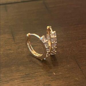 Pretty Bird Gold and Silver Crystal Huggie Earrings